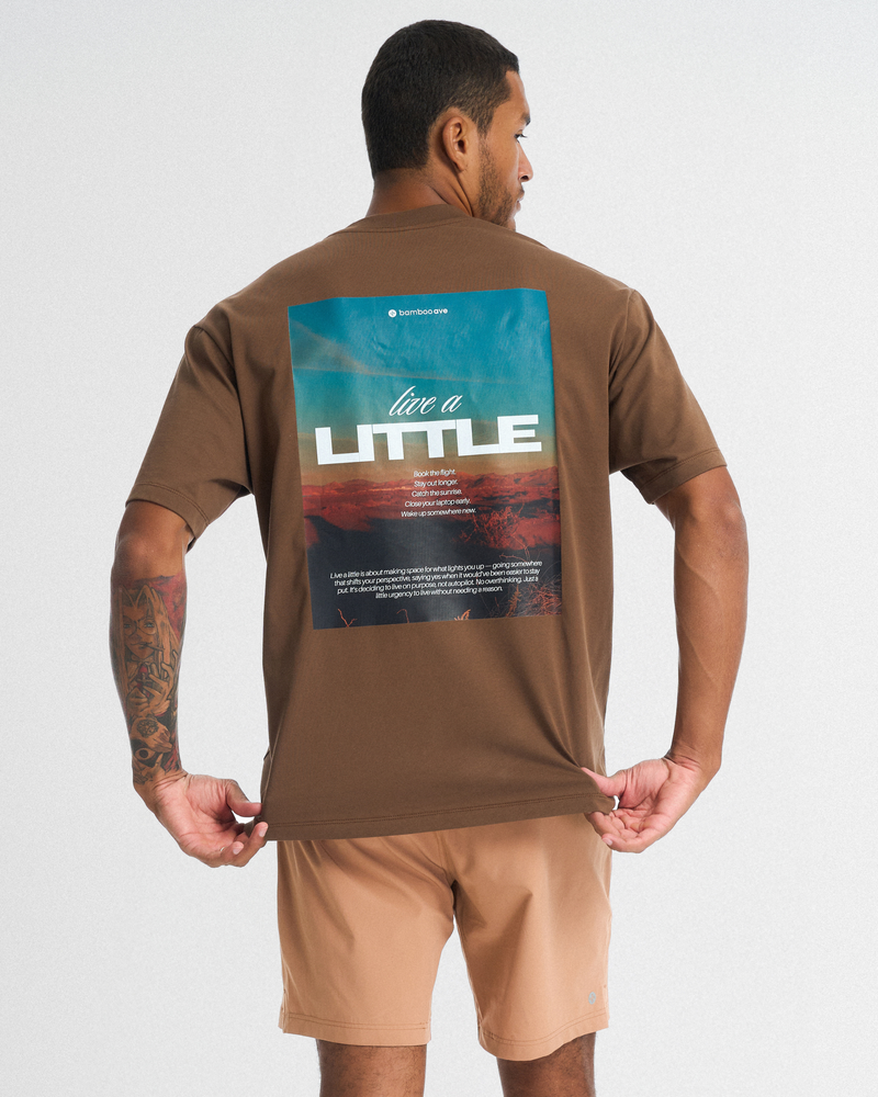 Live a Little Graphic Tee - Coffee