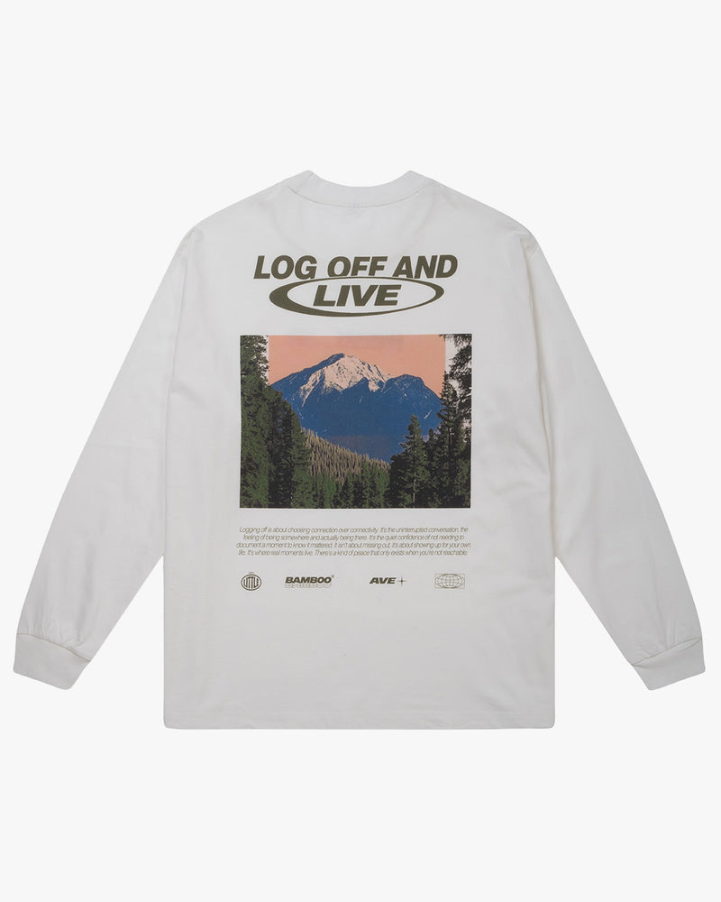 Log Off & Live Long Sleeve - White