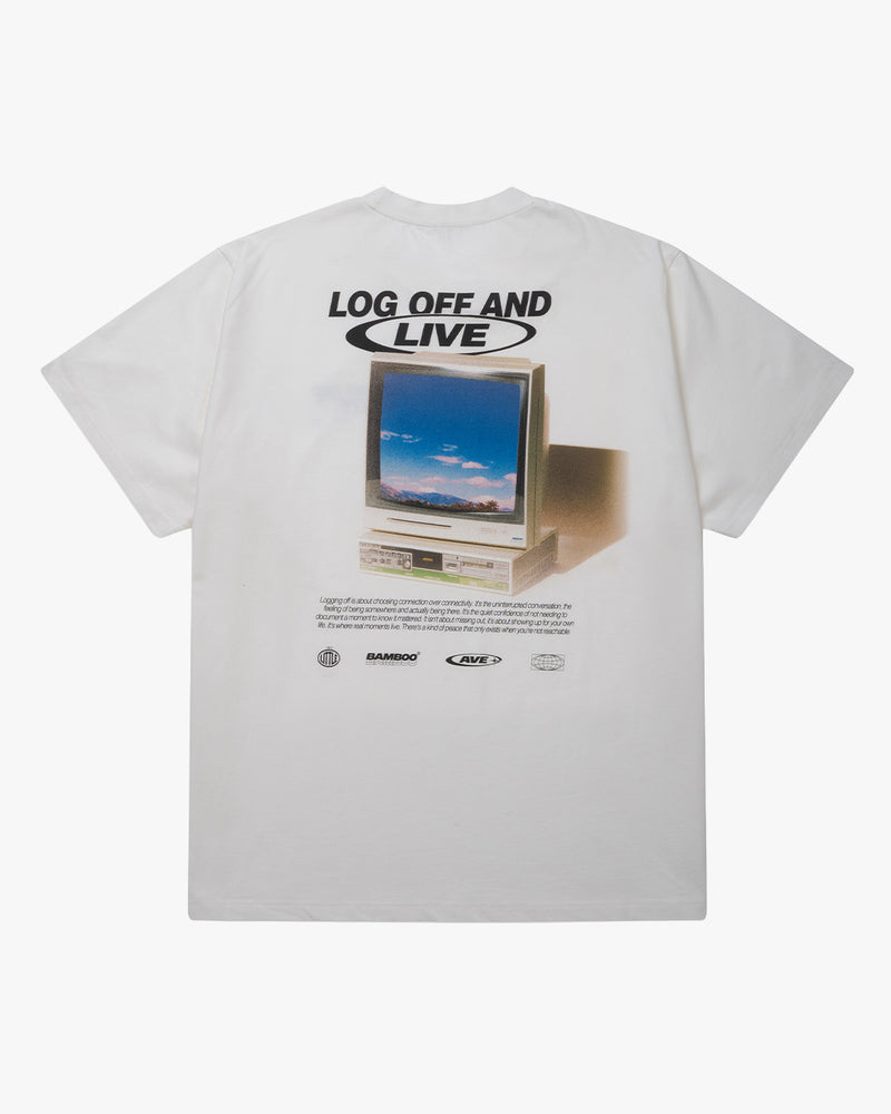 Log Off & Live Graphic Tee - White