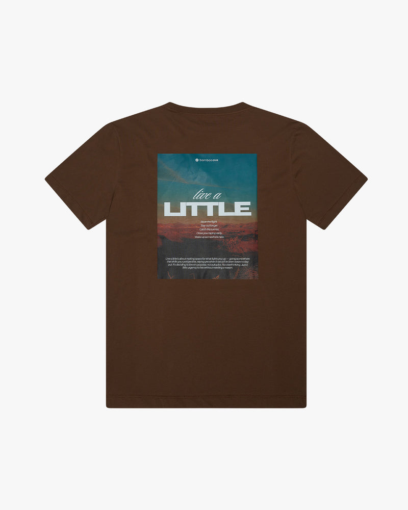 Live a Little Graphic Tee - Coffee