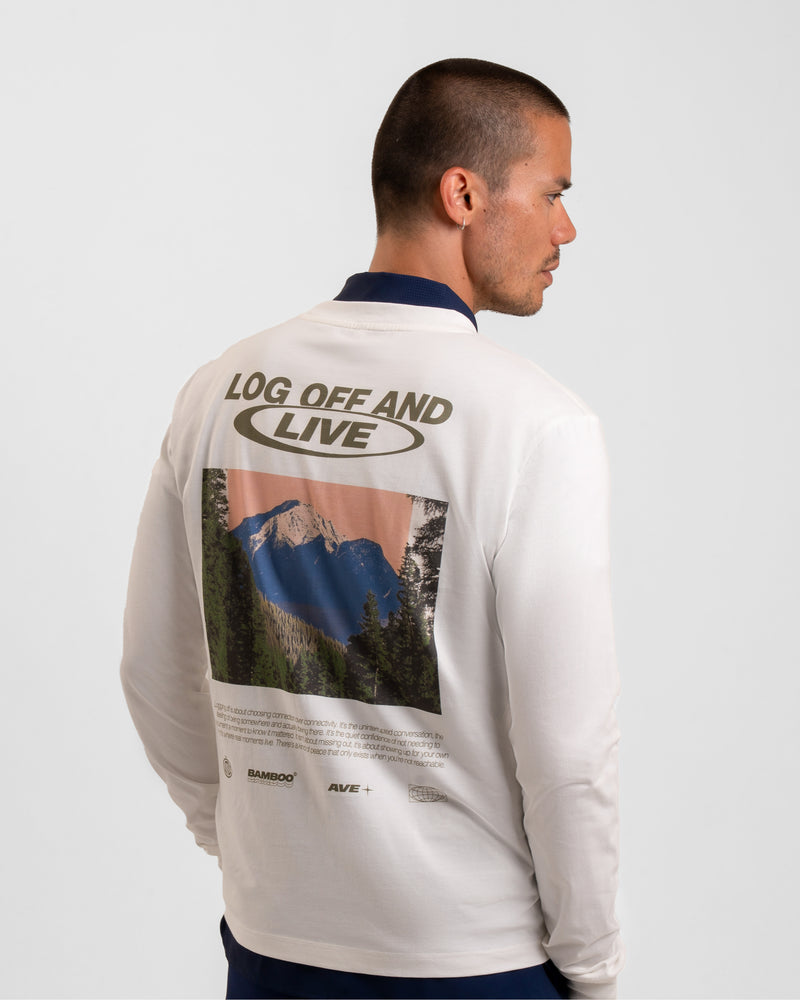 Log Off & Live Long Sleeve - White