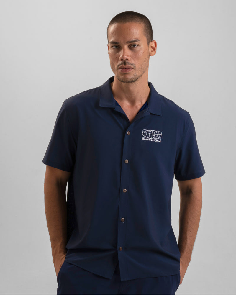 Slow Livin' Button Up - Navy