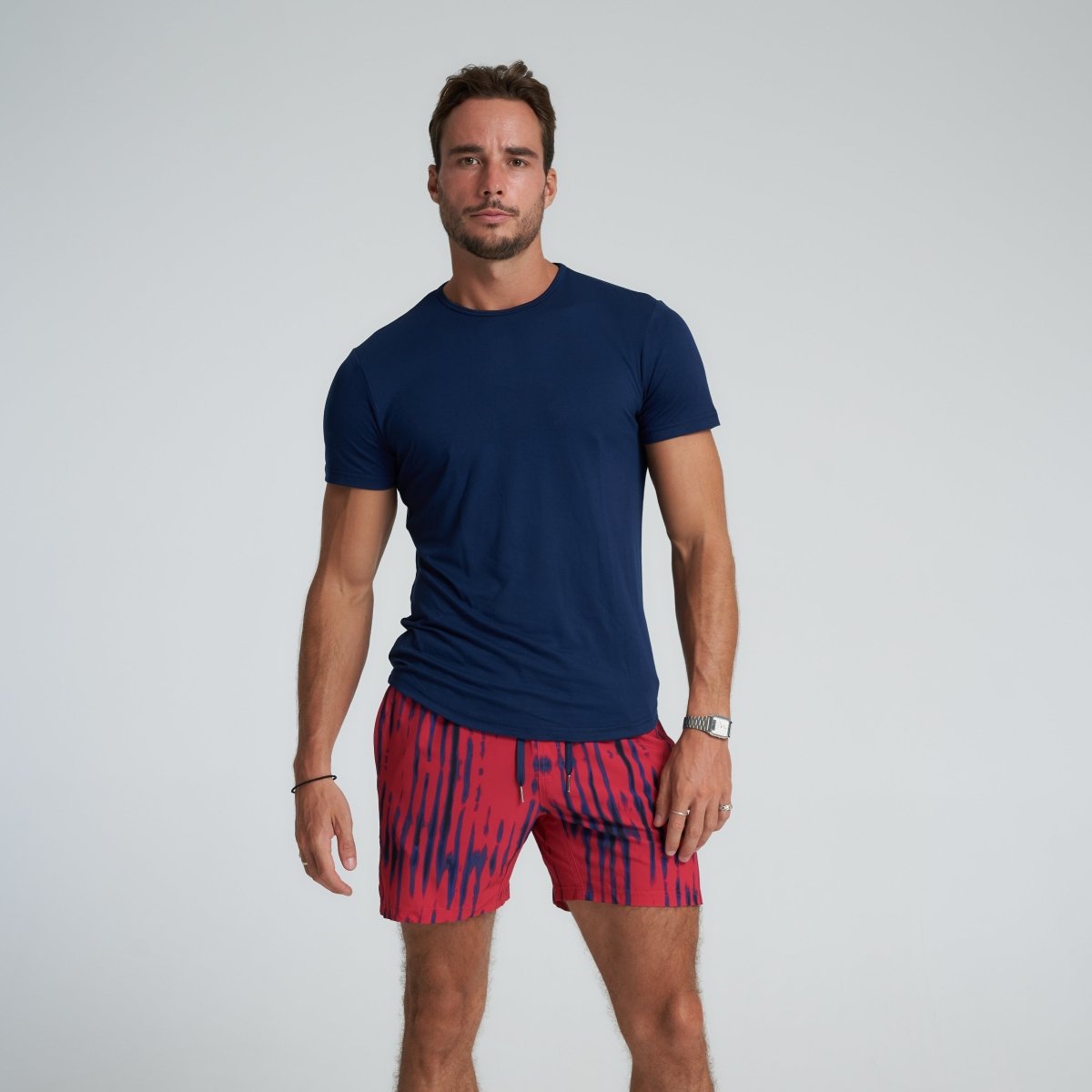 Drip Drip Drip 5” - Fuchsia and Navy Shorts - Bamboo Ave. - Men's Shorts