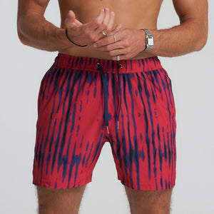 Drip Drip Drip 5” - Fuchsia and Navy Shorts - Bamboo Ave. - Men's Shorts