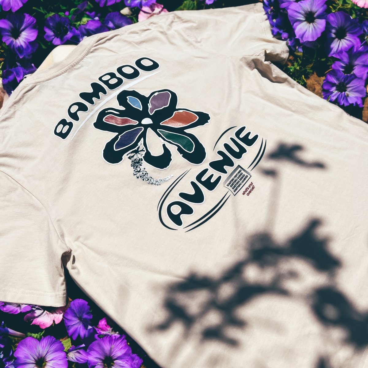 Floral Graphic Tee - Tan - Bamboo Ave. -